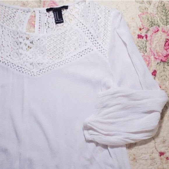 Sweetheart Boho Long Sleeve lace Top - Picture 14 of 15